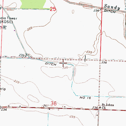Topographic Map of Ditch Number 16, AR
