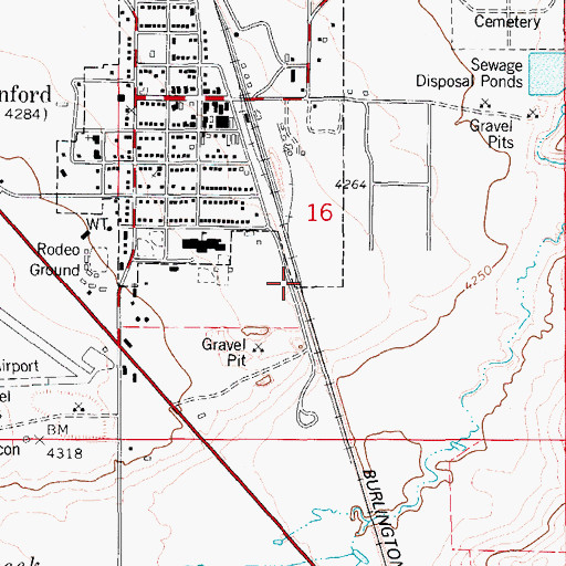 Topographic Map of 16N12E16BD__02 Well, MT