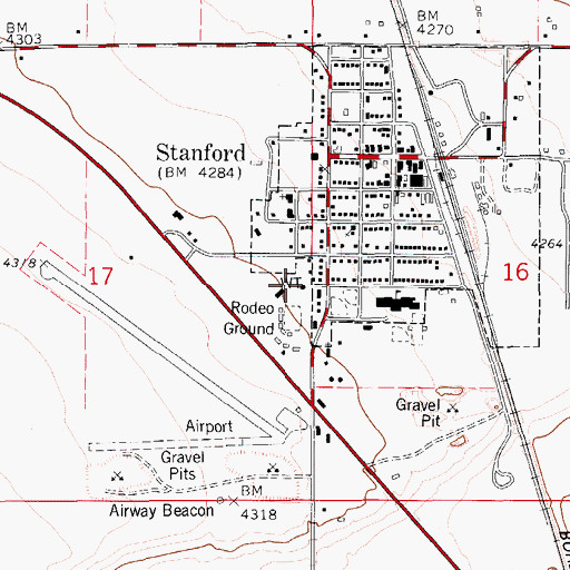 Topographic Map of 16N12E17DAAA01 Well, MT