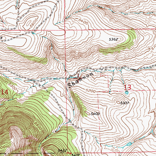 Topographic Map of 16N09E13BC__01 Spring, MT