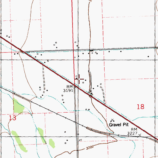 Topographic Map of 16N19W18BBBC01 Well, MT