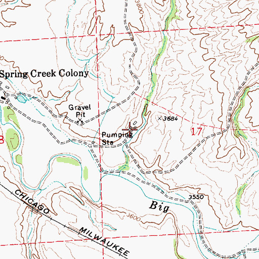Topographic Map of 16N17E17BCD_01 Well, MT