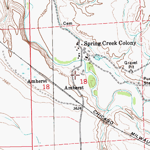 Topographic Map of 16N17E18BDDA01 Well, MT