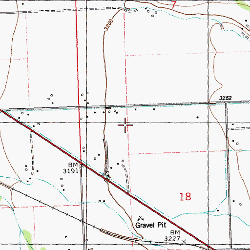 Topographic Map of 16N19W18BBAA01 Well, MT