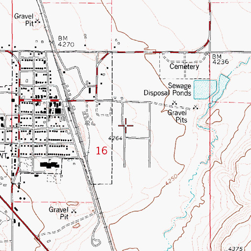 Topographic Map of 16N12E16ACBD01 Well, MT
