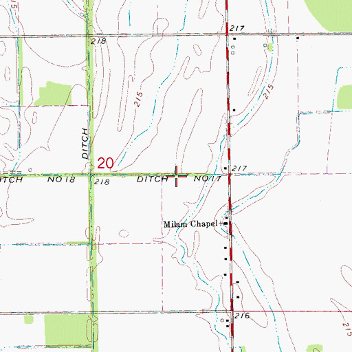 Topographic Map of Ditch Number 17, AR