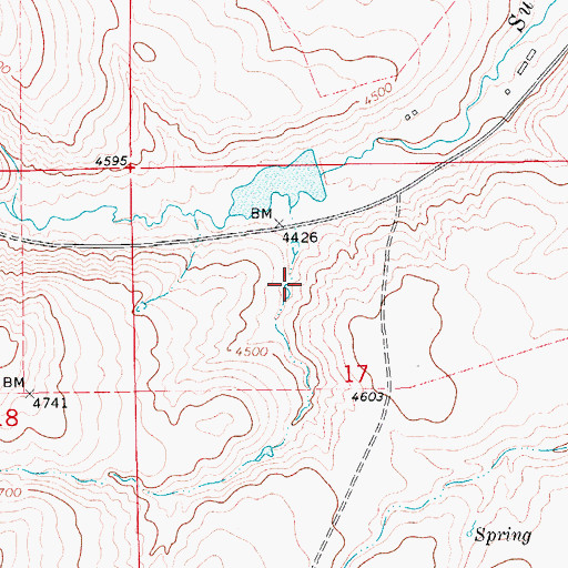 Topographic Map of 16N11E17BA__01 Spring, MT