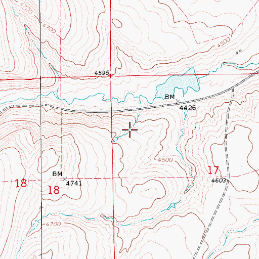 Topographic Map of 16N11E17BB__01 Spring, MT