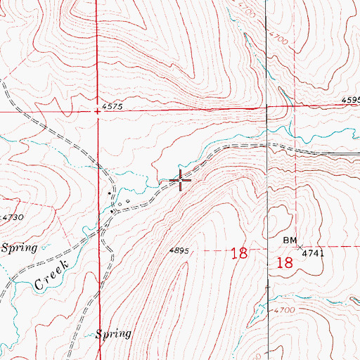 Topographic Map of 16N11E18BA__01 Spring, MT