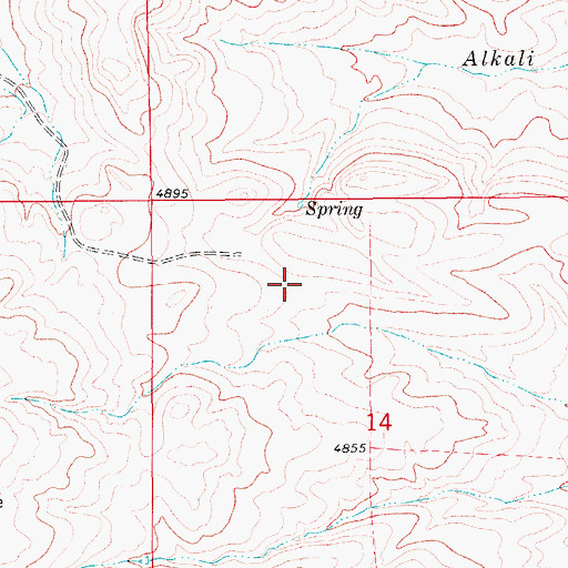 Topographic Map of 16N10E14BA__02 Spring, MT