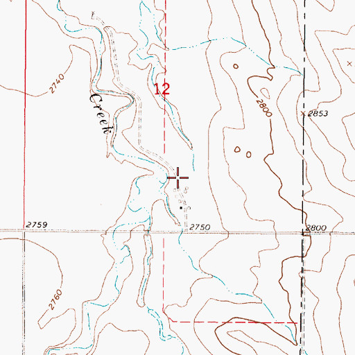 Topographic Map of 16N46E12DCCA01 Well, MT
