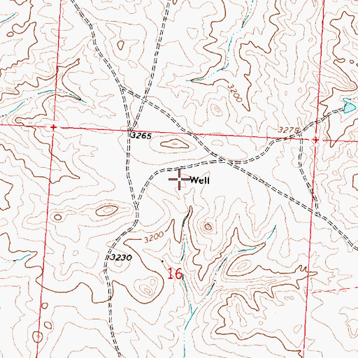 Topographic Map of 16N33E16ABCB01 Well, MT