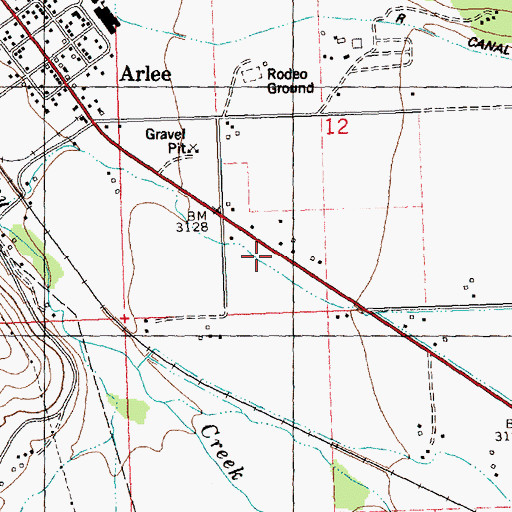 Topographic Map of 16N20W12CDAB01 Well, MT