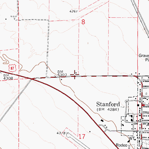 Topographic Map of 16N12E08CDDD01 Well, MT