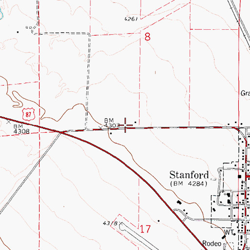 Topographic Map of 16N12E08CDDD02 Well, MT