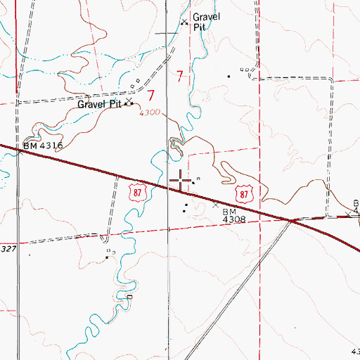 Topographic Map of 16N12E07DDB_02 Well, MT