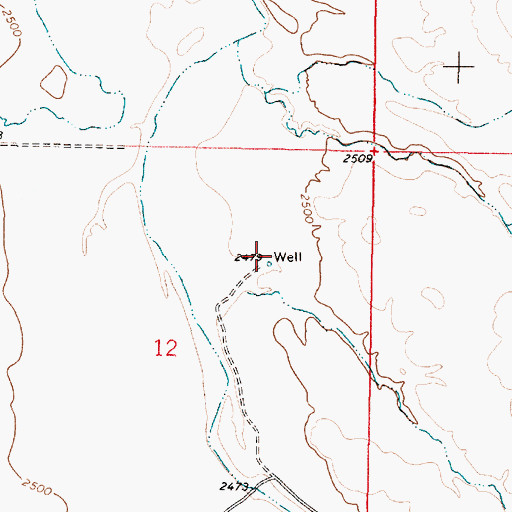 Topographic Map of 16N43E12ACAA01 Well, MT