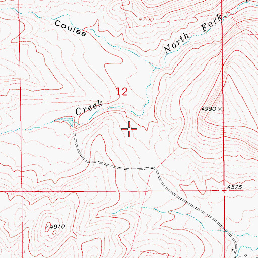Topographic Map of 16N10E12DB__01 Spring, MT