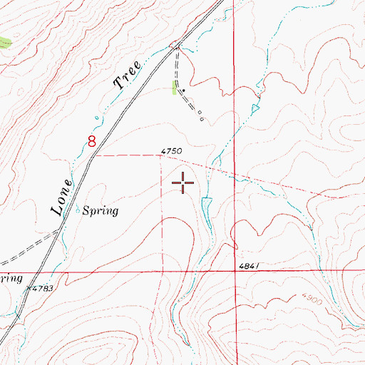 Topographic Map of 16N10E08DA__01 Spring, MT
