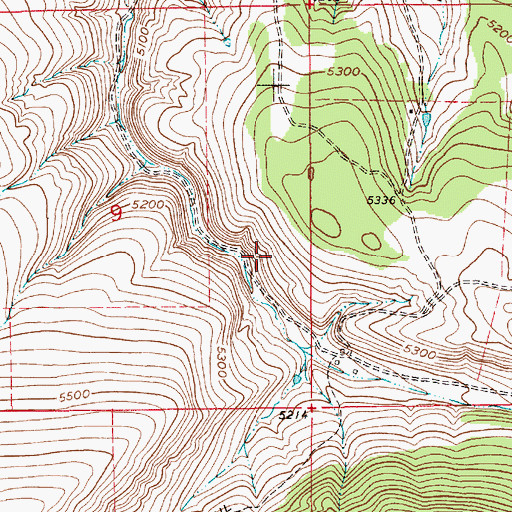 Topographic Map of 16N09E09DA__01 Spring, MT