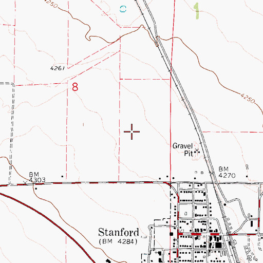 Topographic Map of 16N12E08DACD01 Well, MT