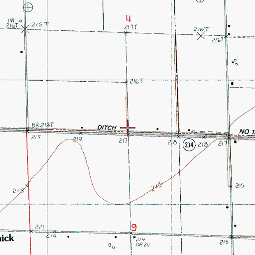 Topographic Map of Ditch Number 18, AR