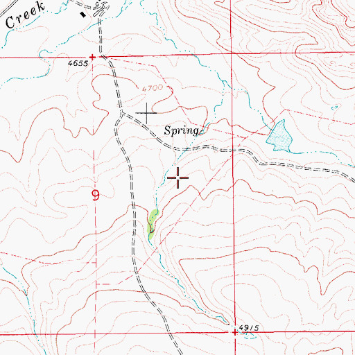 Topographic Map of 16N10E09AD__01 Spring, MT