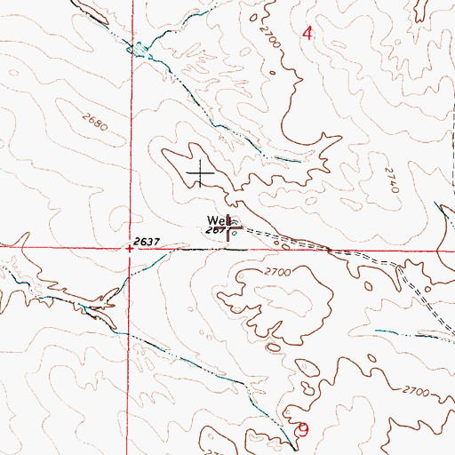 Topographic Map of 16N44E04CDCC01 Well, MT