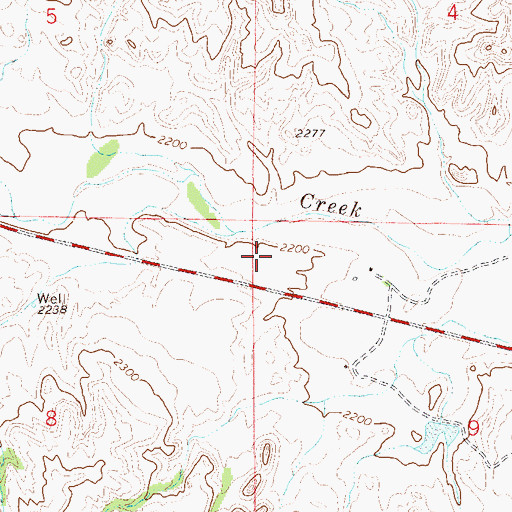 Topographic Map of 16N55E09BBBC01 Well, MT