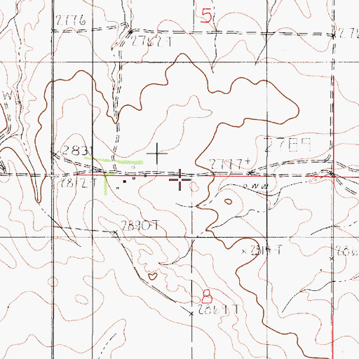 Topographic Map of 16N52E08BAB_01 Well, MT