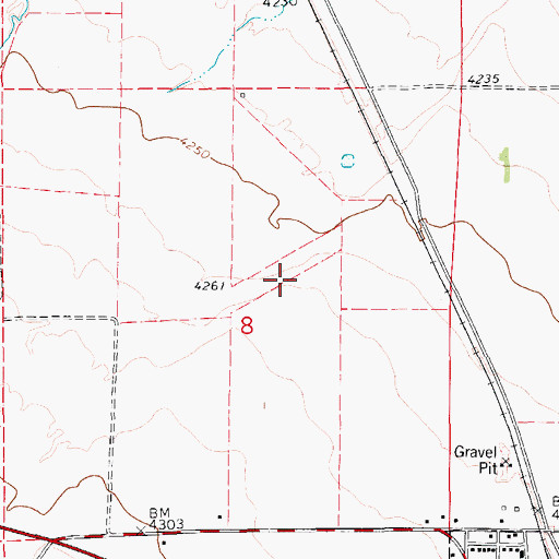 Topographic Map of 16N12E08AB__01 Well, MT