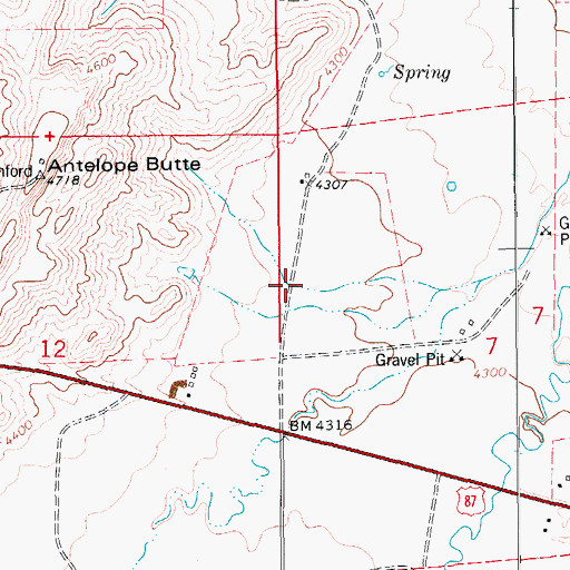 Topographic Map of 16N12E07BB__02 Well, MT