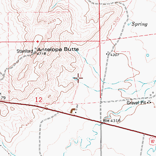 Topographic Map of 16N11E12AA__01 Well, MT