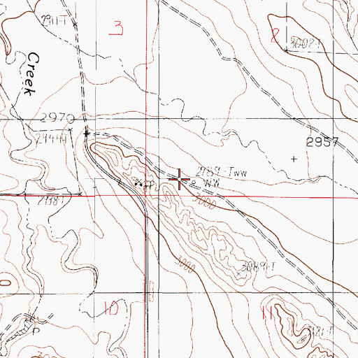 Topographic Map of 16N48E02CCD_01 Well, MT