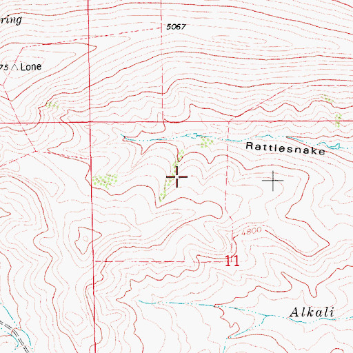 Topographic Map of 16N10E11BA__01 Spring, MT