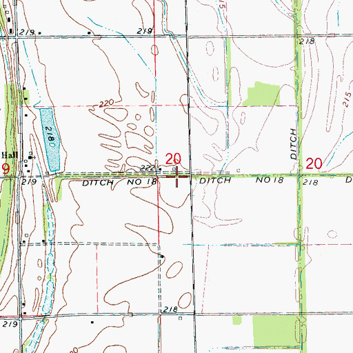 Topographic Map of Ditch Number 18, AR