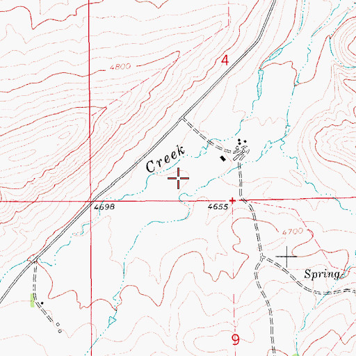 Topographic Map of 16N10E04CD__01 Spring, MT