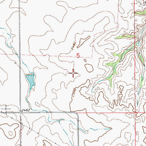 Topographic Map of 16N57E05CADA01 Well, MT
