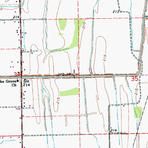 Topographic Map of Ditch Number 19, AR