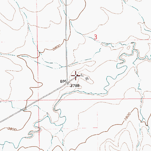 Topographic Map of 16N14E03CDB_01 Well, MT