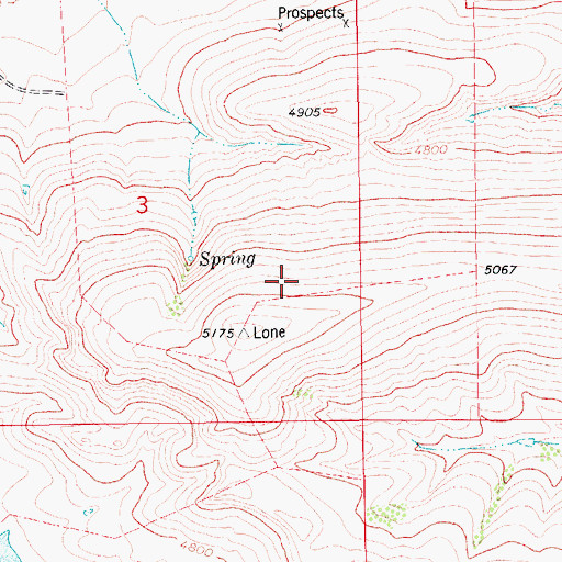 Topographic Map of 16N10E03DA__01 Spring, MT