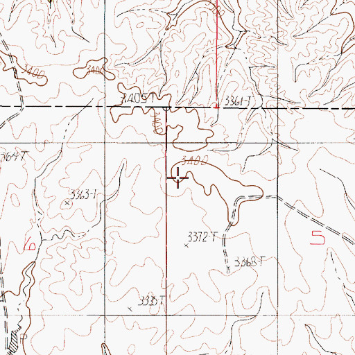 Topographic Map of 16N50E05BCBB01 Well, MT