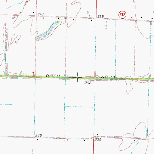 Topographic Map of Ditch Number 19, AR