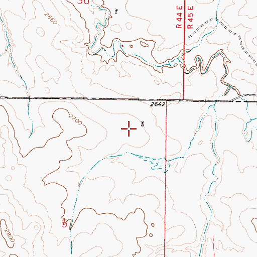 Topographic Map of 16N45E05AABC01 Well, MT
