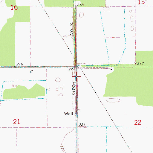 Topographic Map of Ditch Number 19, AR
