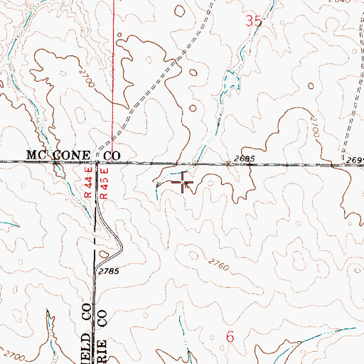 Topographic Map of 16N45E06BABD01 Well, MT