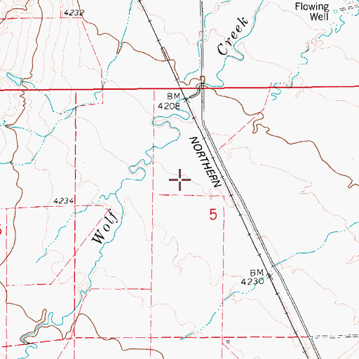 Topographic Map of 16N12E05BA__01 Well, MT