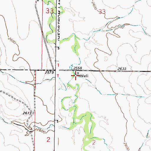 Topographic Map of 16N44E02BABA01 Well, MT