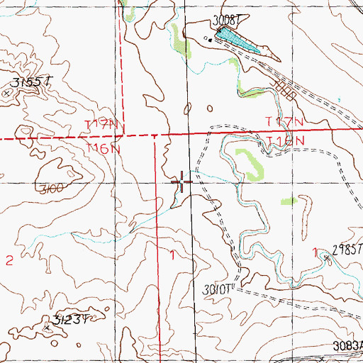 Topographic Map of 16N25E01BAA_01 Well, MT