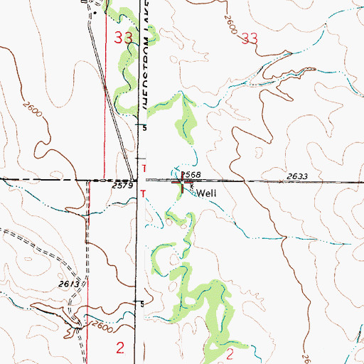 Topographic Map of 16N44E02BABA02 Well, MT